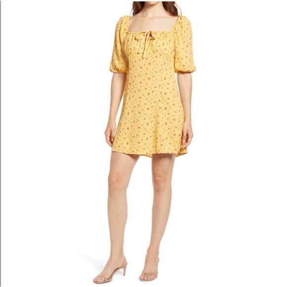 Reformation Mini Dress Yellow Size 10 - Picture 1 of 13